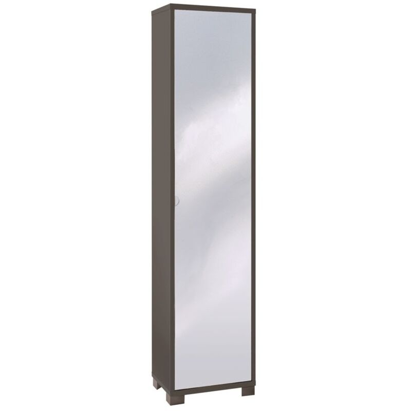 foto del prodotto sarmog mobile 1 anta 190 titanio specchio ingresso scarpiera armadio colonna da bagno
