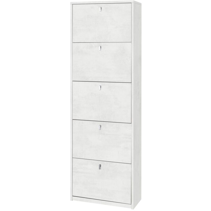 foto del prodotto sarmog - scarpiera slim salvaspazio cinque ante bianco ossido 63x29x h190 cm