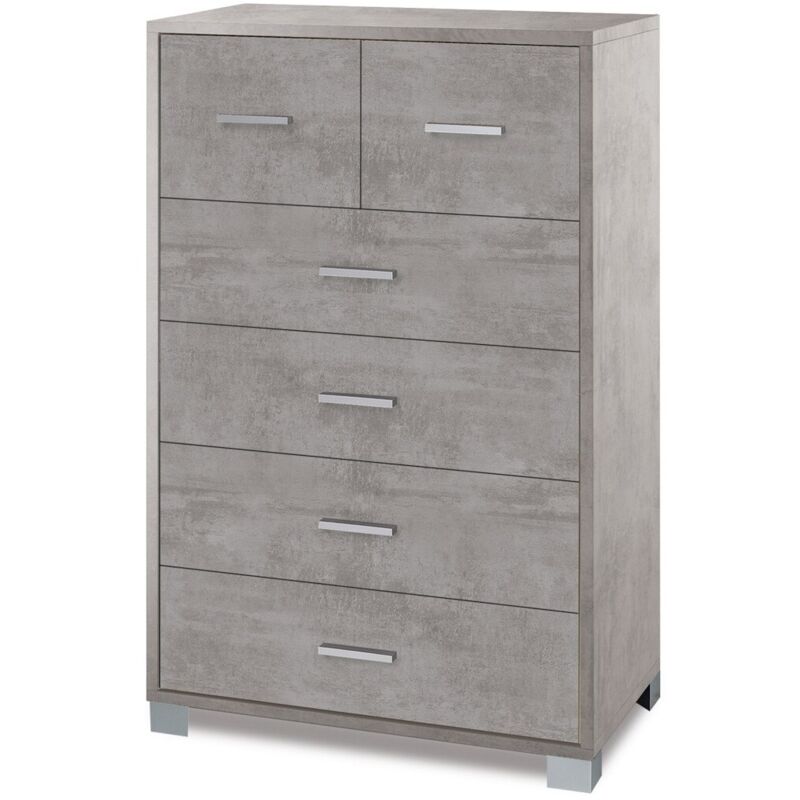 foto del prodotto sarmog - settimino como 70 grigio 6 cassetti cassettiera camera da letto settimino como