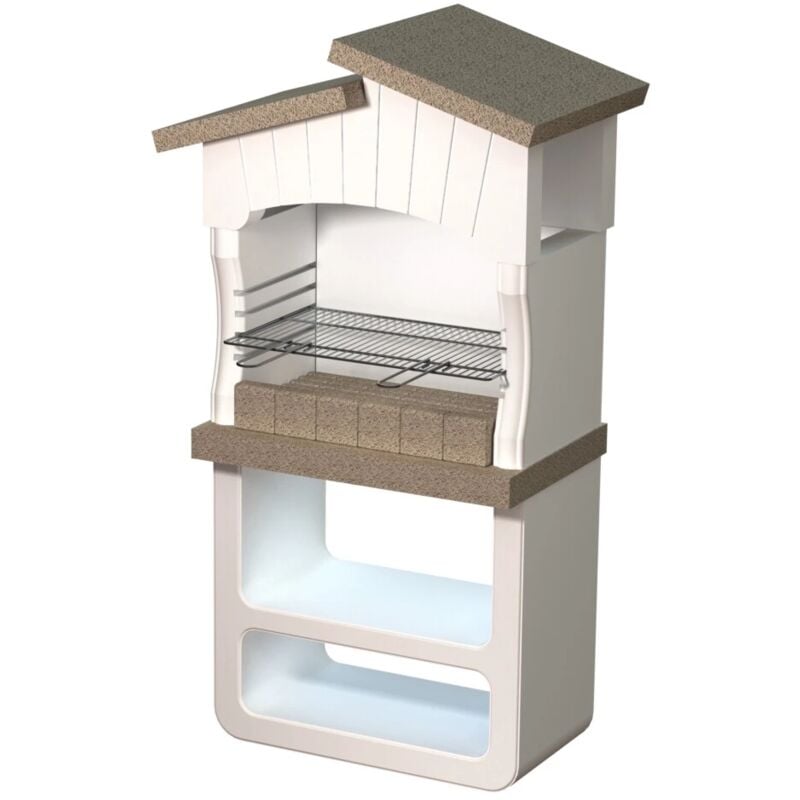 foto del prodotto sarom barbecue a legna o carbonella in calcestruzzo fuoco caorle 82x51,5x165,5 cm
