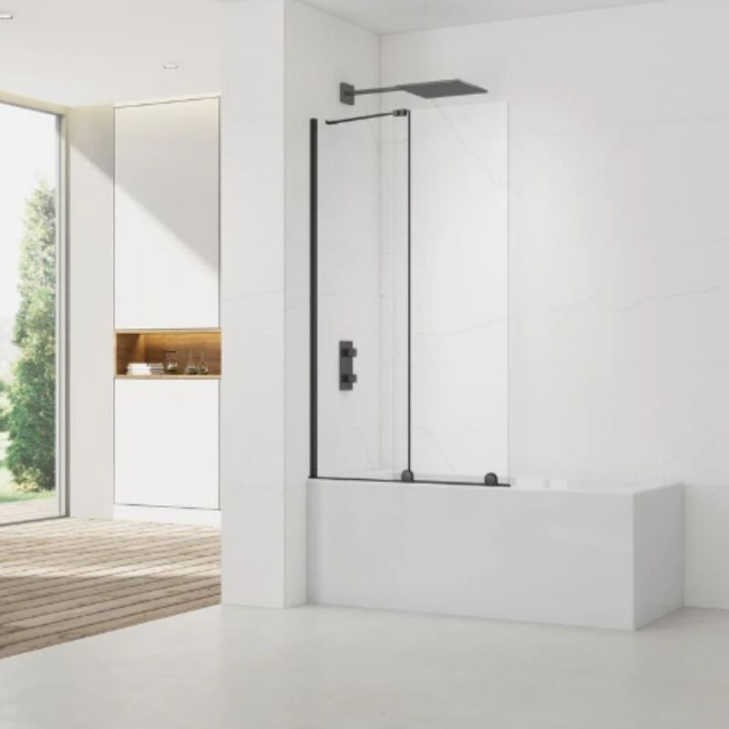 foto del prodotto sat walk in xmotion schermo da bagno 150x117,5 cm nero satwixmvz150c swiss aqua technologies