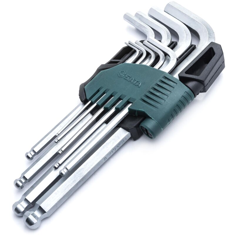 foto del prodotto sata st09105asj set di 9 chiavi esagonali metriche, design a punta a sfera, con struttura in acciaio legato e contenitore resistente agli urti