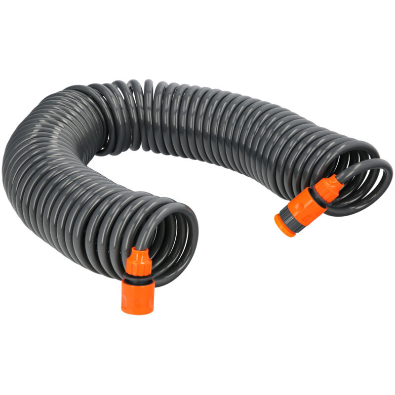 foto del prodotto saturnia tubo per irrigazione da giardino a spirale autoaggrovigliante con raccordi 15 metri