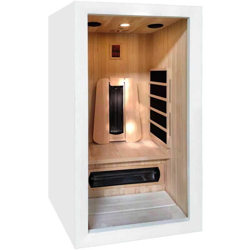 foto del prodotto saulo sauna a infrarossi france sauna 1 persona 90 x 90 x 190 cm legno di abete rosso 1 posto