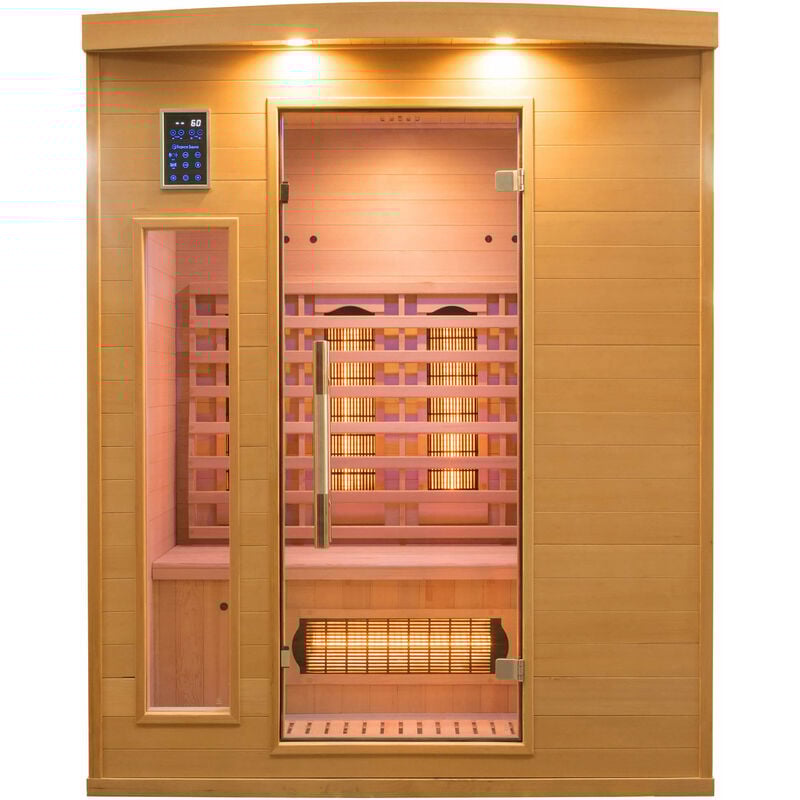 foto del prodotto sauna finlandese ad infrarossi 3 posti 153x128 cm h190 in legno di abete apollon 3