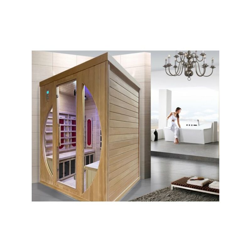 foto del prodotto sauna infrarossi cinque posti 180x120cm, cromoterapia, ozono, radio legno hemlock sicorage vittra
