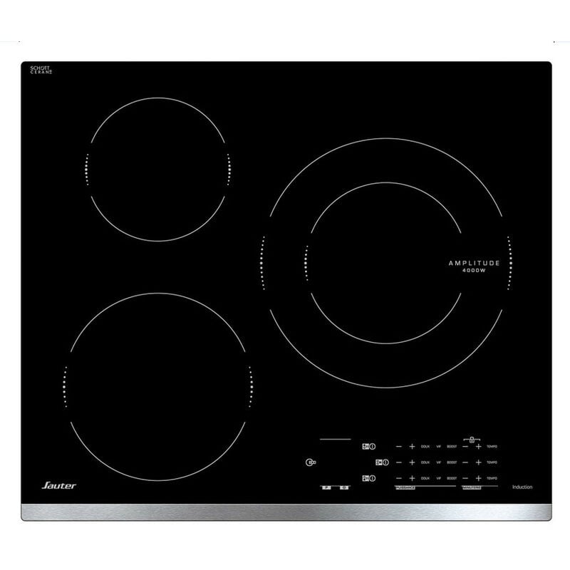 foto del prodotto sauter piano cottura a induzione 60cm 3 fuochi 7200w nero spi4360x