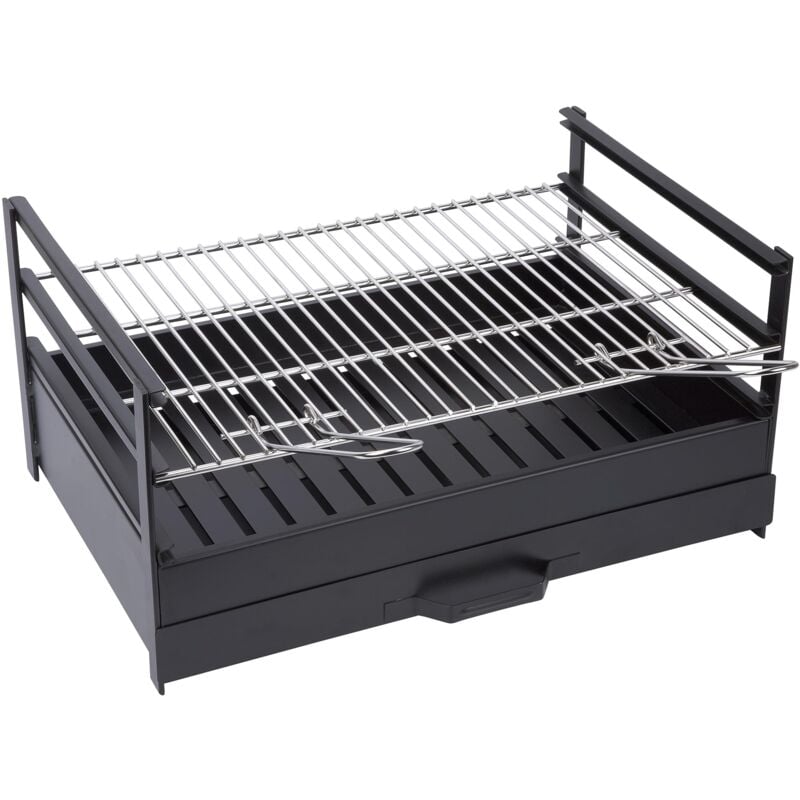 foto del prodotto sauvic cassetto barbecue 70x40 cm con griglia inossidabile