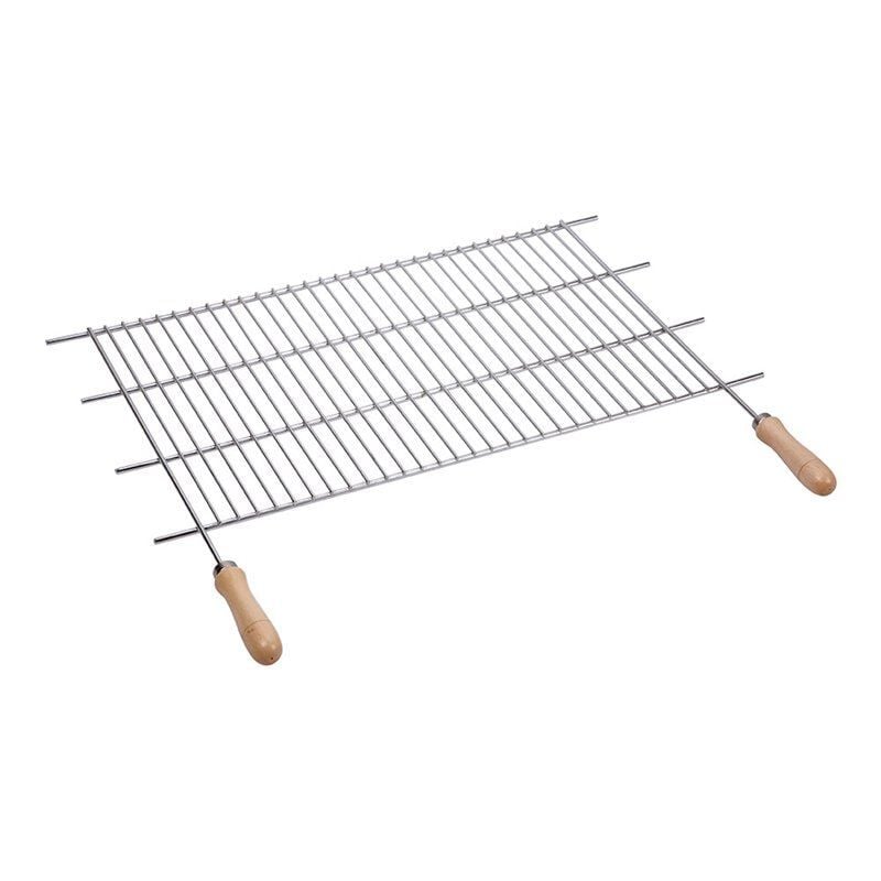 foto del prodotto sauvic griglia per barbecue in zinco. 80x40cm manici in legno