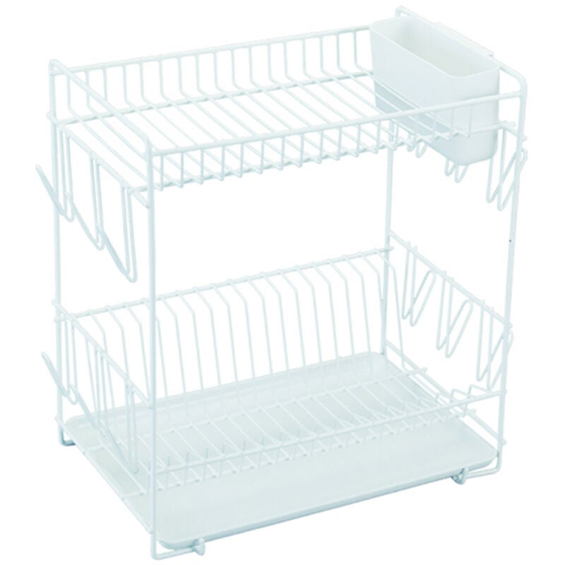 foto del prodotto sauvic - scolapiatti 444 in plastica. bianco con vassoio grande 88980