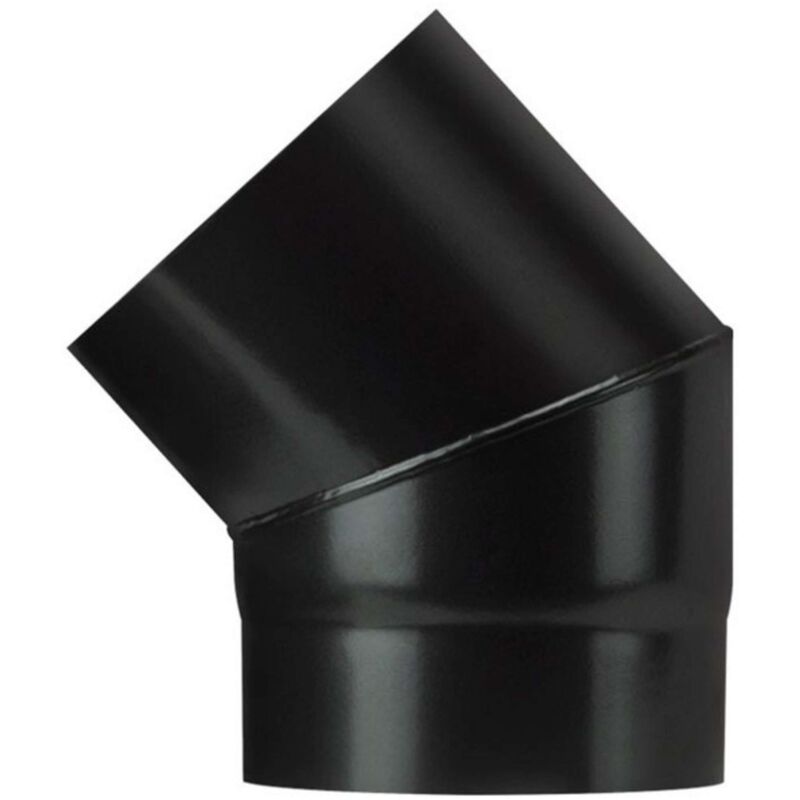 foto del prodotto save gomito 45 per stufa a legna porcellanato plus light col. nero opaco cm. 13