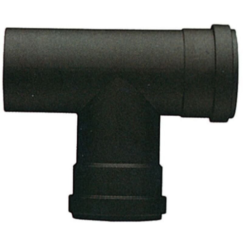 foto del prodotto save raccordo a t per tubo stufa a pellet porcellanato nero opaco mm.1,2 d.8 femmina femmina s guarnizione save