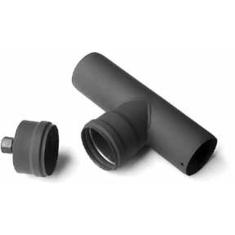 foto del prodotto save - raccordo in acciaio a t con tappo recupero condensa 130 mm 13 cm