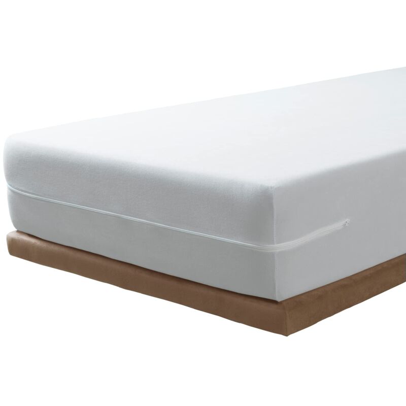 foto del prodotto savel, coprimaterasso in spugna elasticizzata 100 cotone. colore bianco singolo 105x190 200cm 