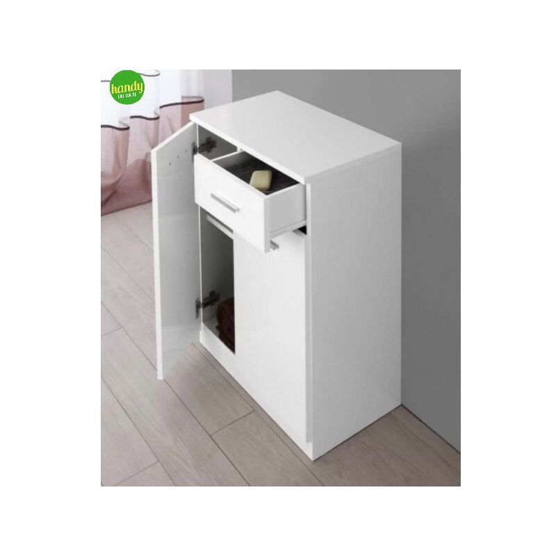 foto del prodotto savini base singola da bagno due ante e cassetto in melaminico bianco h.80cm l 60cm h 80cm p 34cm