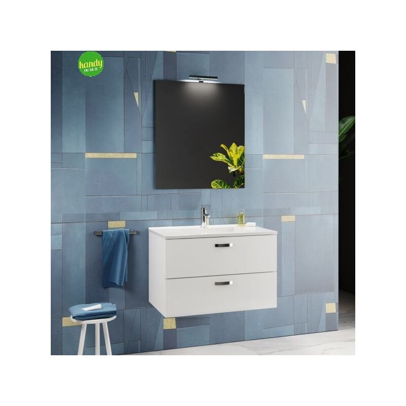 foto del prodotto savini mobile bagno sospeso con specchiera e lavabo integrato modello alice 80cm composizione completa