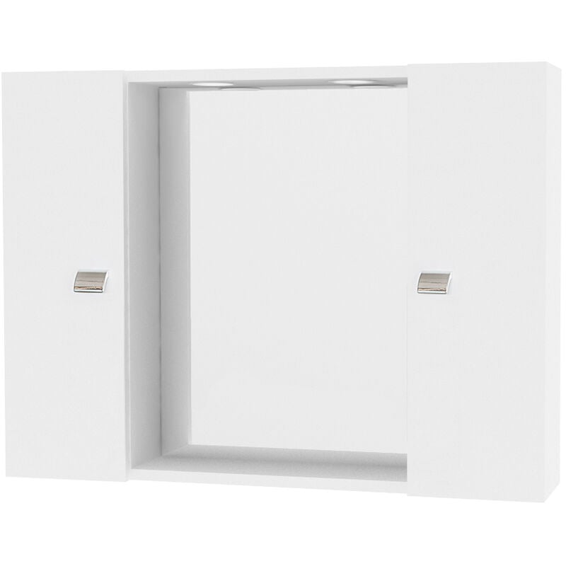 foto del prodotto savinidue specchiera bagno led - bianco lucido - 77x57 cm