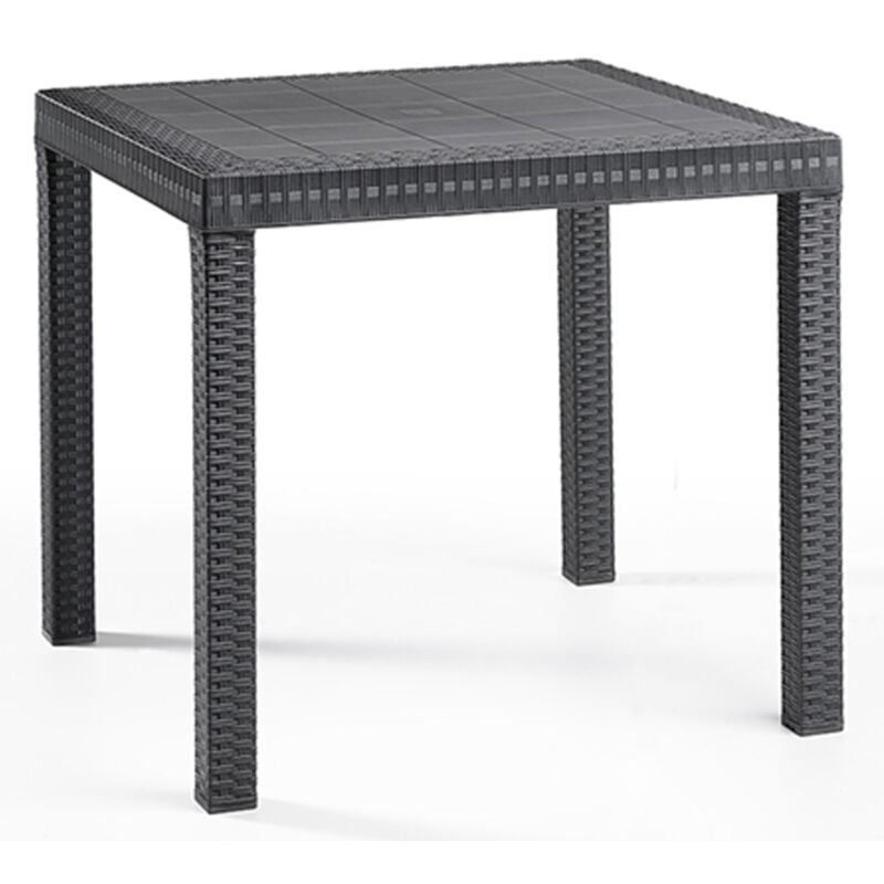 foto del prodotto savino filippo tavolo king in dura resina finto rattan nero antracite da esterno