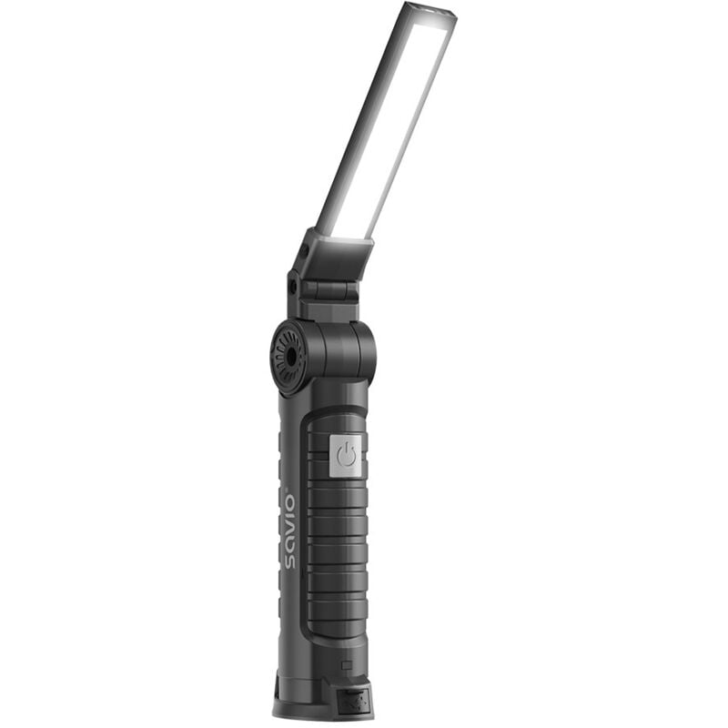 foto del prodotto savio fl 03 cob lampada a led 3w de officina ricaricabile, usb c, 150 lm, testa orientabile, magnete