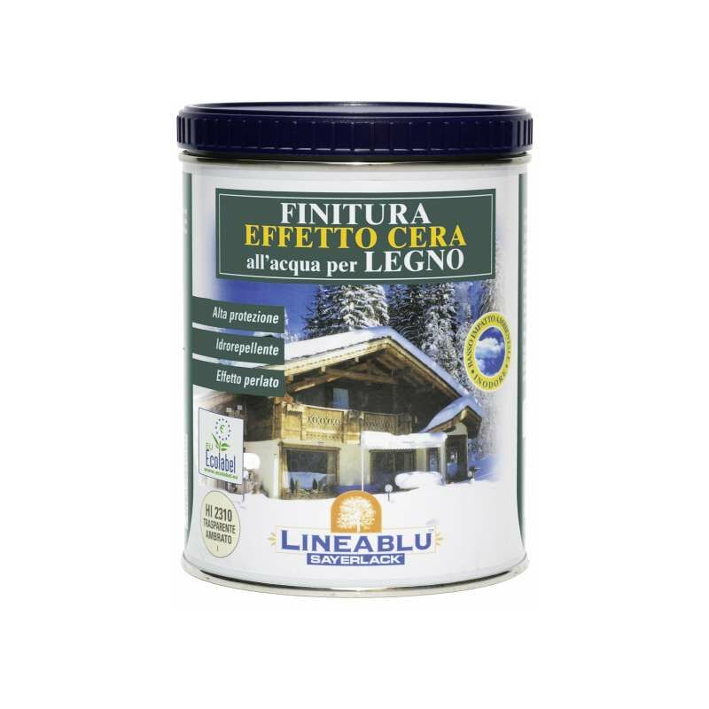 foto del prodotto sayerlack finitura all acqua effetto cera per legno hi 2310 trasparente ambrato ml.750