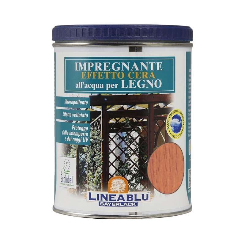 foto del prodotto sayerlack impregnante all acqua effetto cera per legno per esterno hi 2214 mogano ml.750