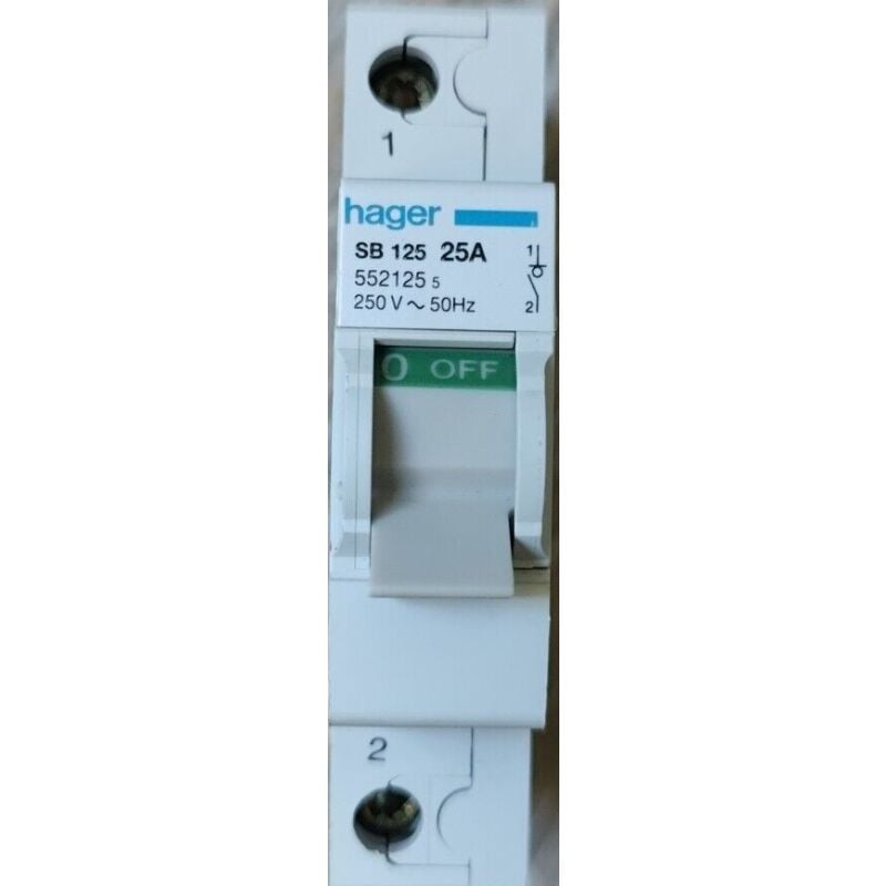 foto del prodotto sb125v interruttore indicatore 1p 25a 250v hager