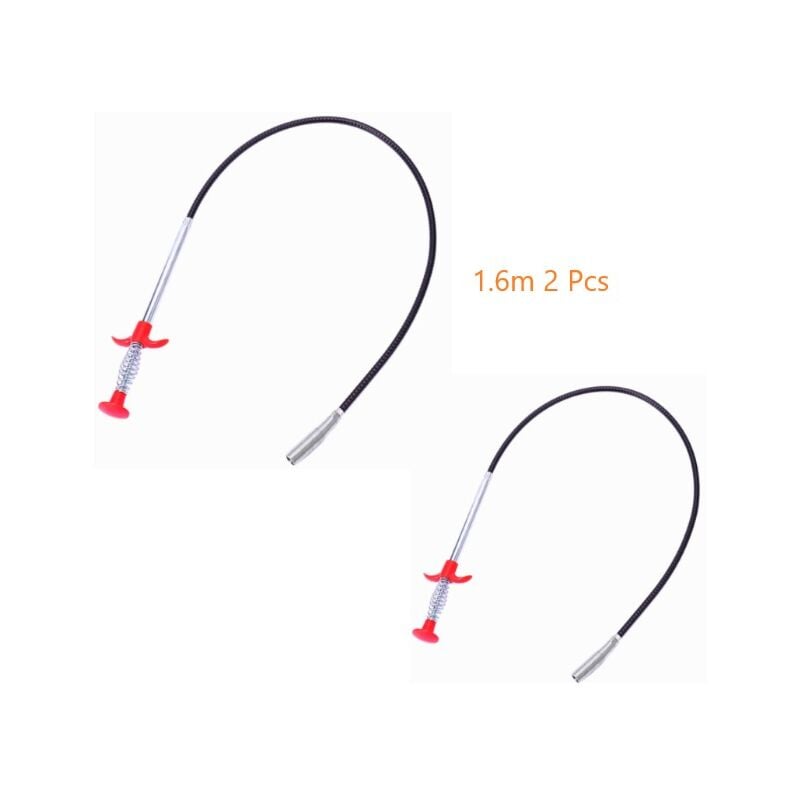 foto del prodotto sbloccante per scarico da 2 pezzi pinza da presa 1600 mm pinze multifunzione in acciaio flessibile sbloccatubi, attrezzi da giardino, sblocca wc,
