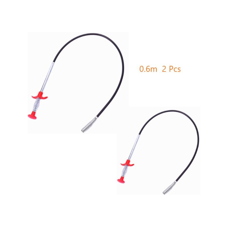 foto del prodotto sbloccante per scarico da 2 pezzi pinza da presa 600 mm pinze multifunzione in acciaio flessibile sbloccatubi, attrezzi da giardino, sblocca wc,