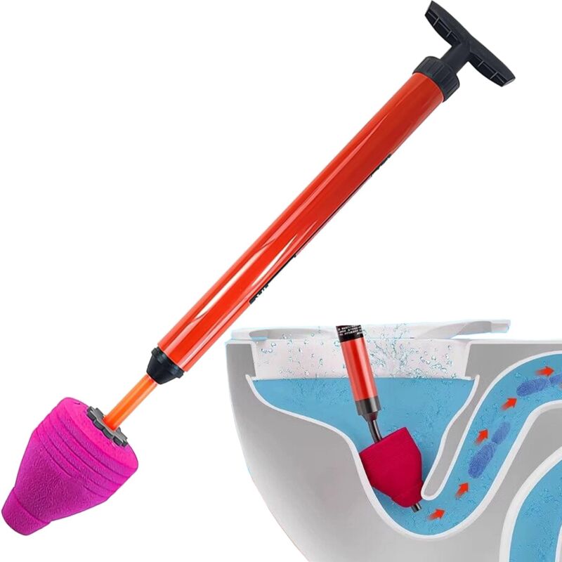 foto del prodotto sbloccatore per scarichi wc ad alta pressione, sbloccatore per scarichi wc ad aria compressa con ventosa, pompa professionale per sbloccare gli