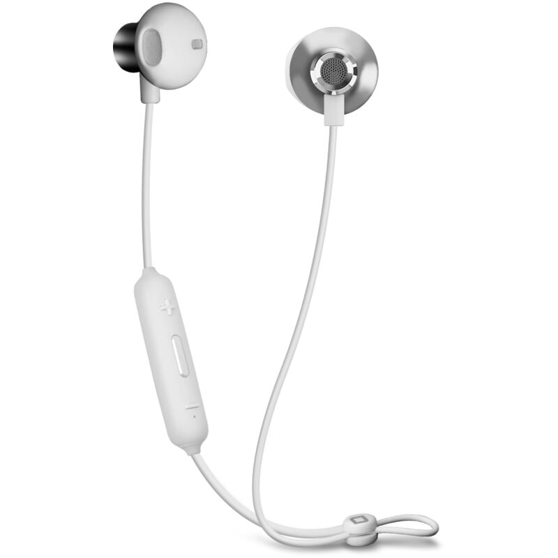 foto del prodotto sbs auricolari wireless con finitura in metallo, design semi in ear, laccetto antigroviglio, tasti multifunzione per musica e chiamate
