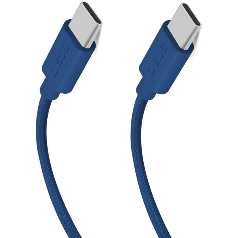 foto del prodotto sbs cavo usb c usb c in tessuto con fermacavo, 1.5 metri