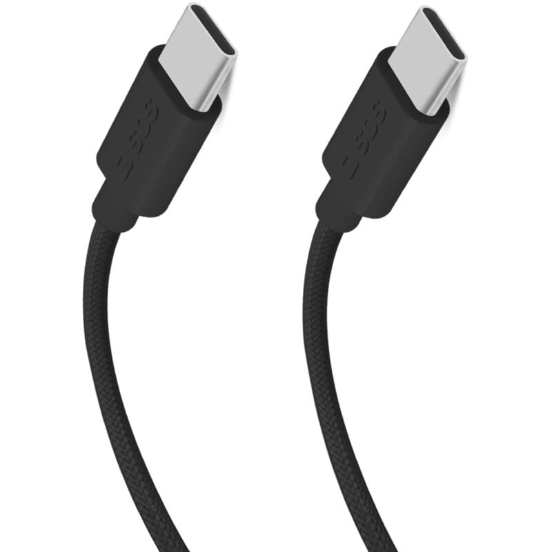 foto del prodotto sbs cavo usb-c - usb-c in tessuto con fermacavo, 1.5 metri