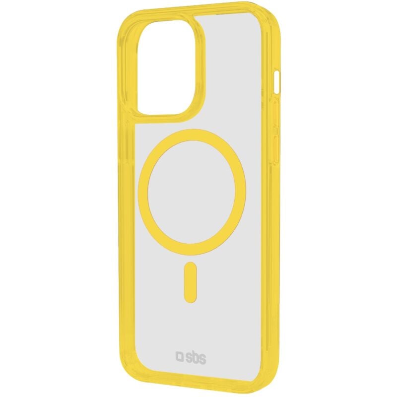 foto del prodotto sbs cover per iphone 15 con bordi colorati compatibile con ricarica magsafe
