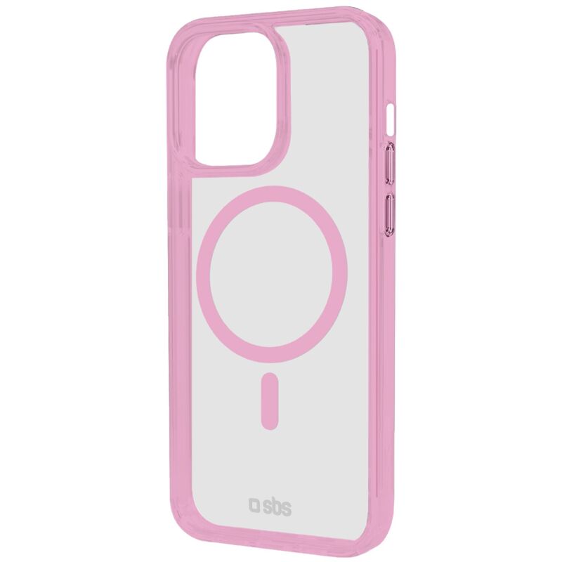 foto del prodotto sbs cover per iphone 15 plus con bordi colorati compatibile con ricarica magsafe