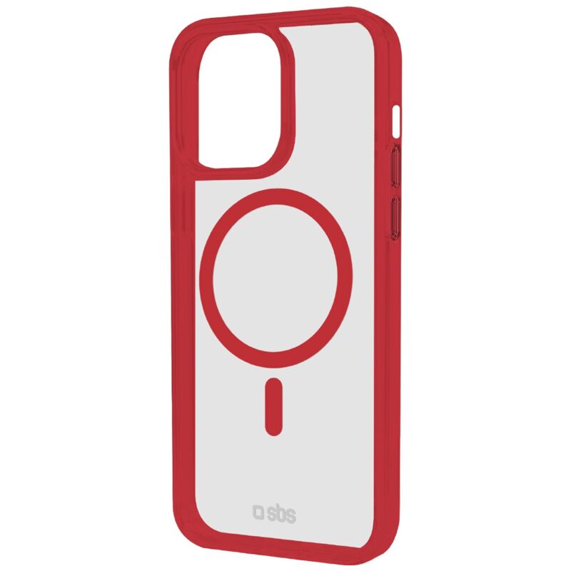 foto del prodotto sbs cover per iphone 15 pro max con bordi colorati compatibile con ricarica magsafe