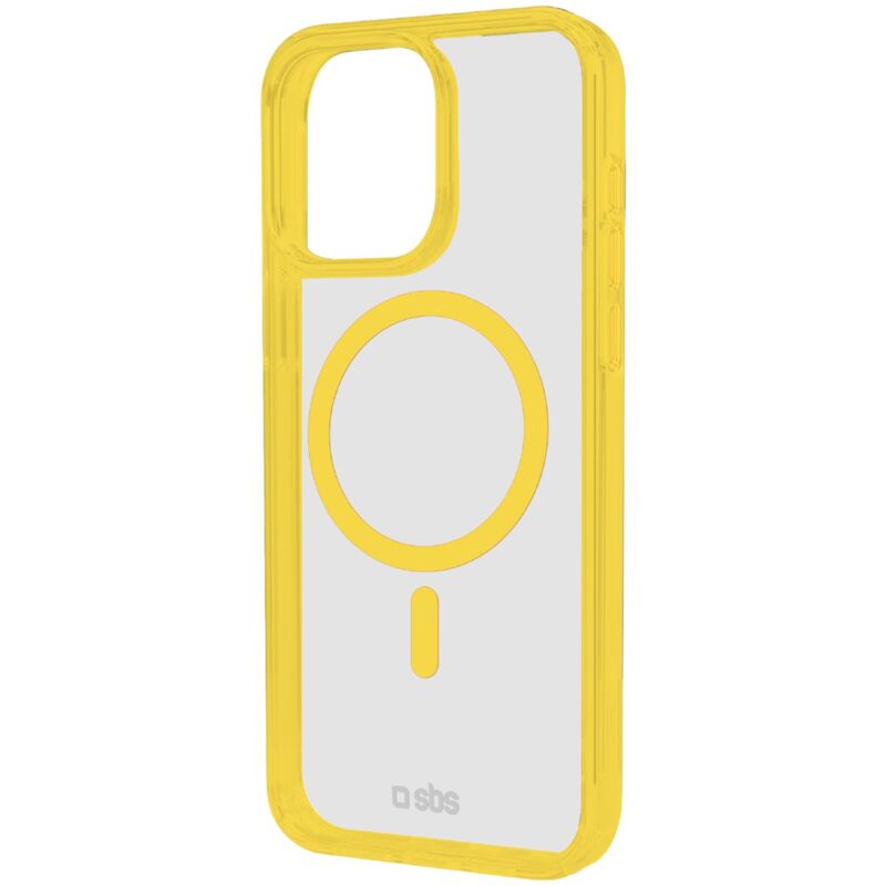 foto del prodotto sbs cover per iphone 15 pro max con bordi colorati compatibile con ricarica magsafe