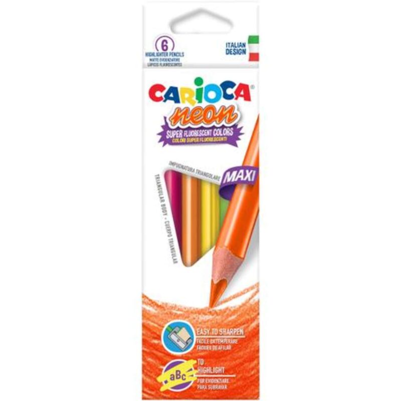 foto del prodotto sc.6 pastelli neon pencils carioca 42809 x6