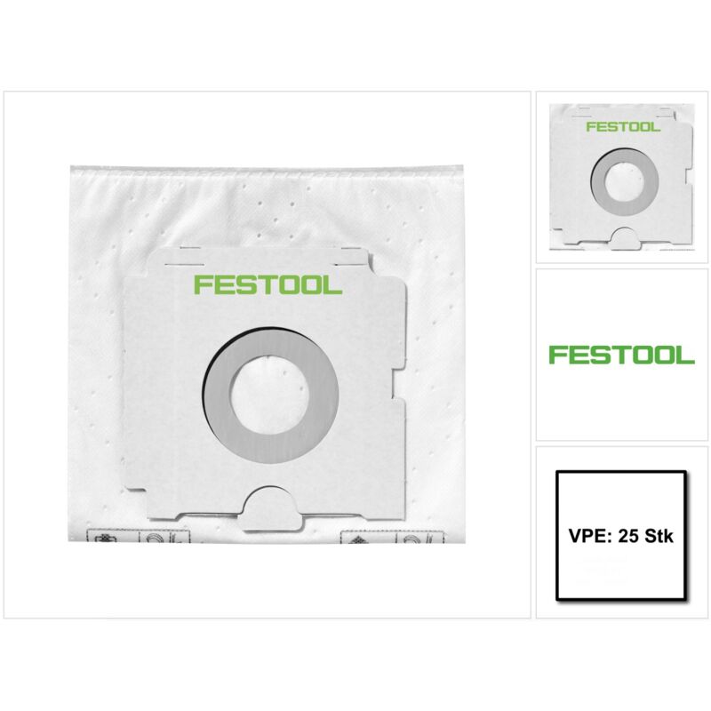 foto del prodotto sc-fis-ct 26 25 sacchetto filtro cleantec - 25 unità 5x 496187 per ct 26 - festool