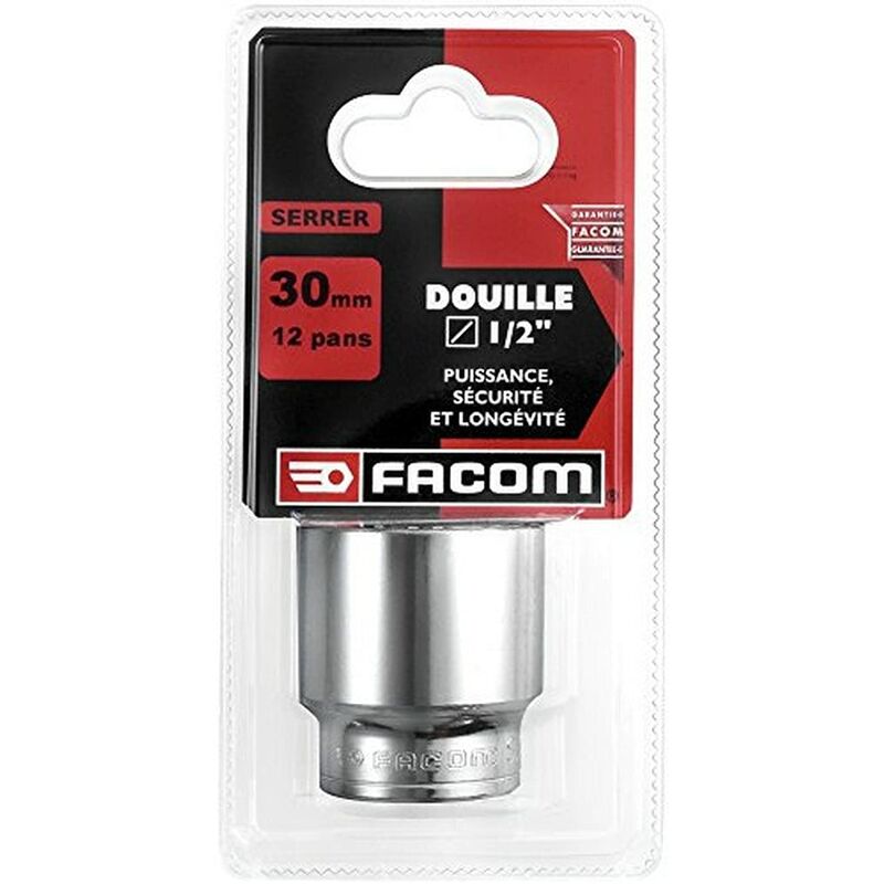 foto del prodotto sc.s chiave a bussola poligonale 1 2 12 facce 30 mm rosso nero facom