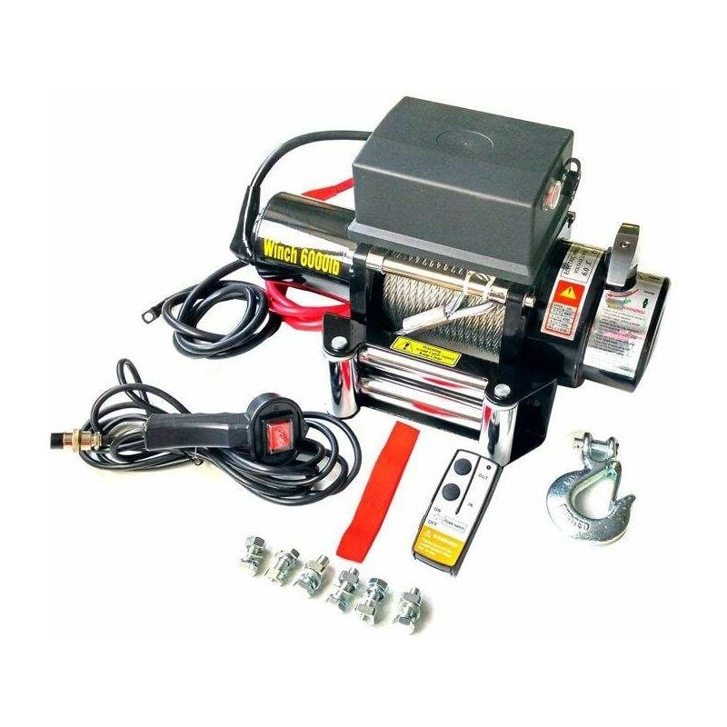 foto del prodotto sc6.0x verricello elettrico 12v 2721kg 3300w, cavo lunghezza 20 m 7.2mm varan motors
