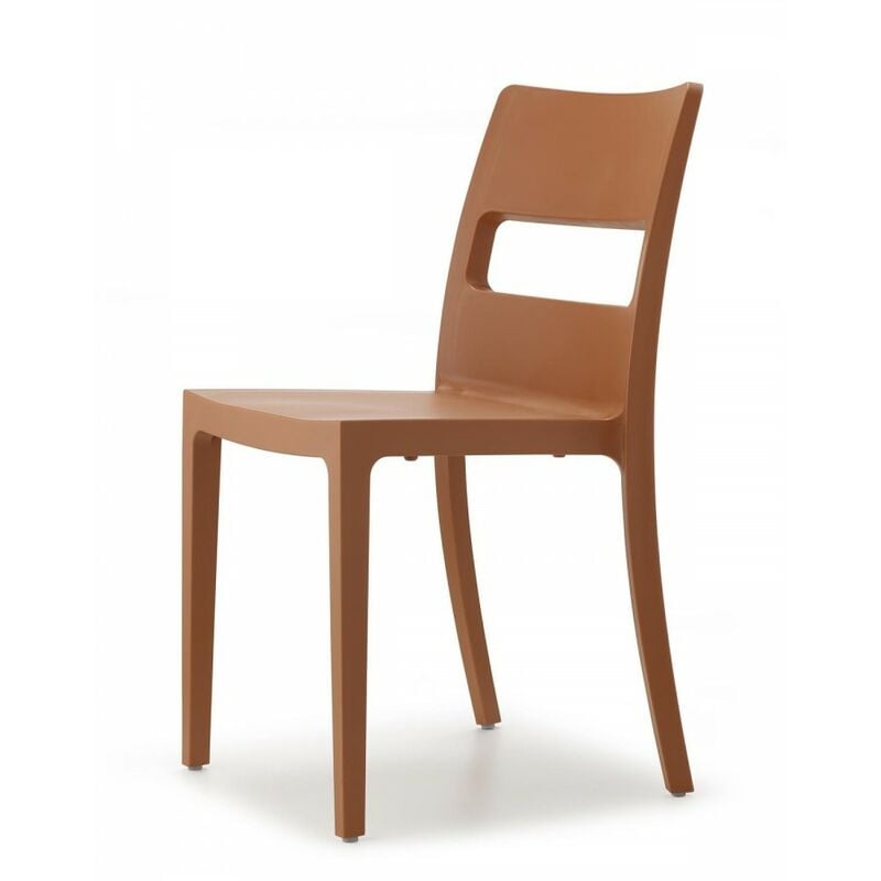 foto del prodotto scab design sedia sai colorata per esterni interni confezione da 6 pezzi terracotta