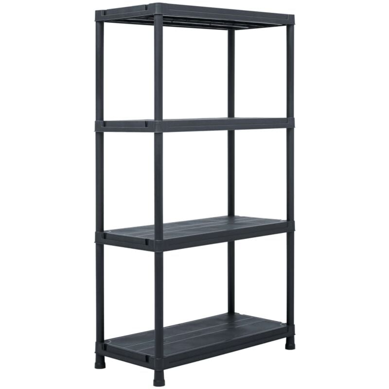 foto del prodotto scaffal in plastica espositore libreria con ripiani nero vari dimensioni dimensioni 60x30x138 cm