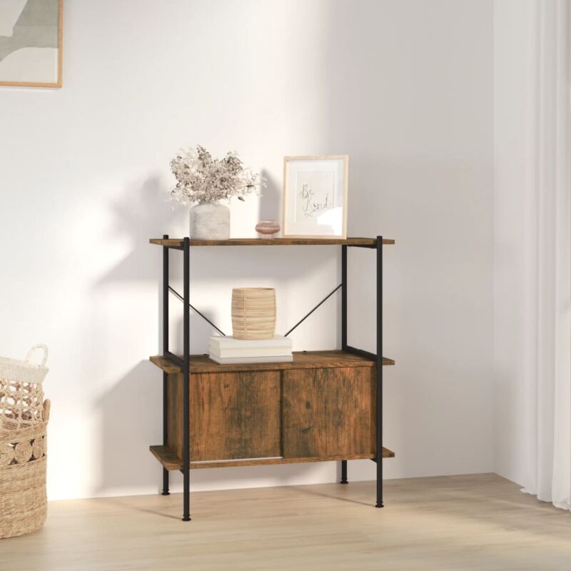 foto del prodotto scaffalatura 3 livelli con mobiletto 80x40x92cm acciaio e legno vidaxl