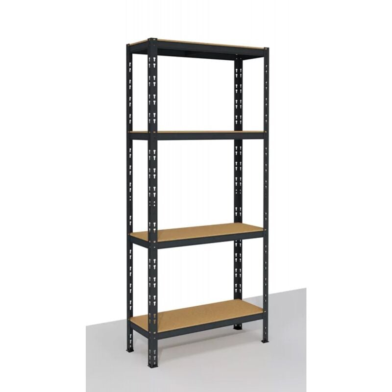 foto del prodotto scaffalatura con 4 ripiani 180 cm in metallo scaffale modulare antracite