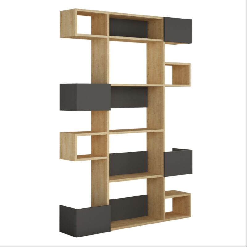 foto del prodotto scaffalatura in legno e antracite elio