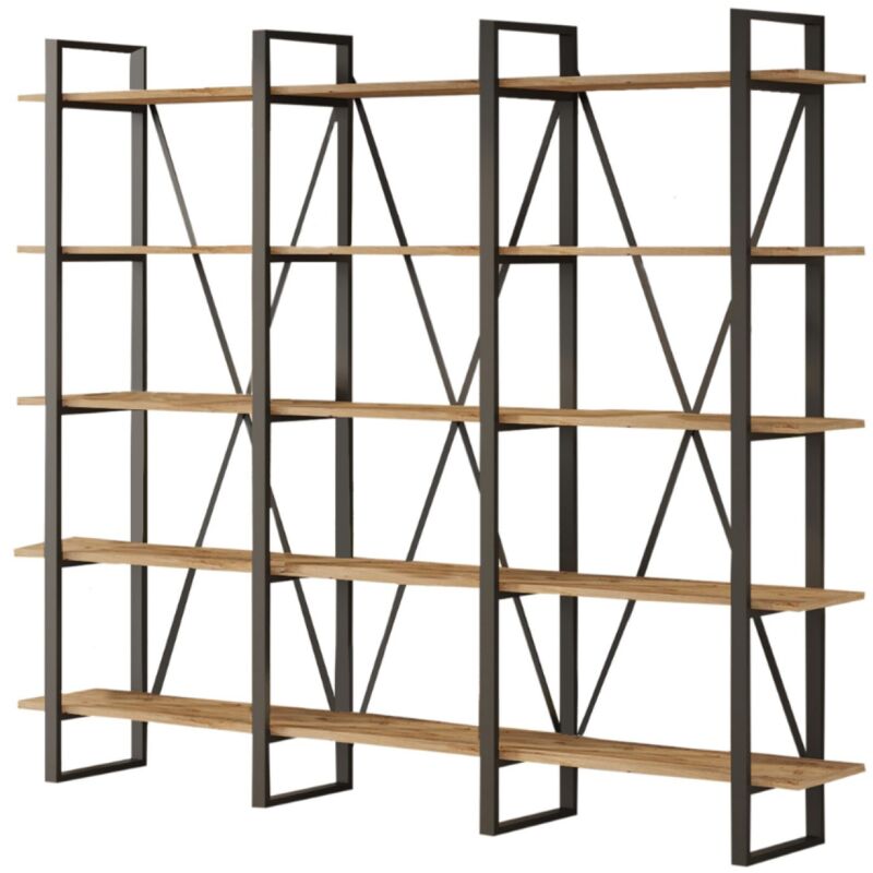 foto del prodotto scaffalatura in legno e metallo astoria