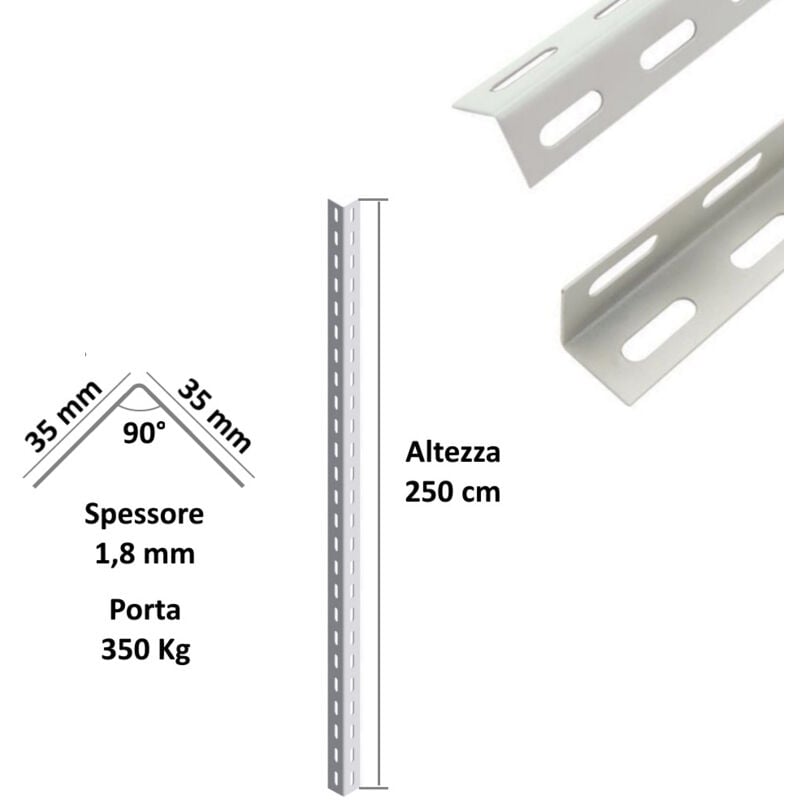 foto del prodotto scaffalatura in metallo componibile varie misure e portate tipo pesante con rinforzo componente montante altezza cm 250