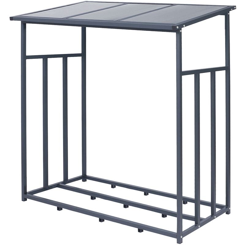 foto del prodotto scaffalatura legna da ardere camino caminetto stufa antracite xl 143 x 145 x 70 cm 1,2 m³ deposito legnaia aperta da giardino cortile casa interno esterno capannone supporto in metallo - ml-design