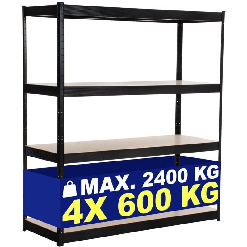foto del prodotto scaffalatura per carichi pesanti 160x60x180 cm nero