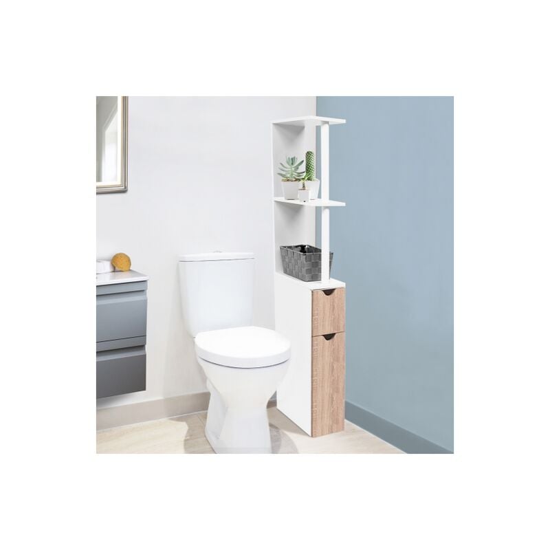 foto del prodotto scaffalatura per toilette in legno bianco 2 ante faggio willy
